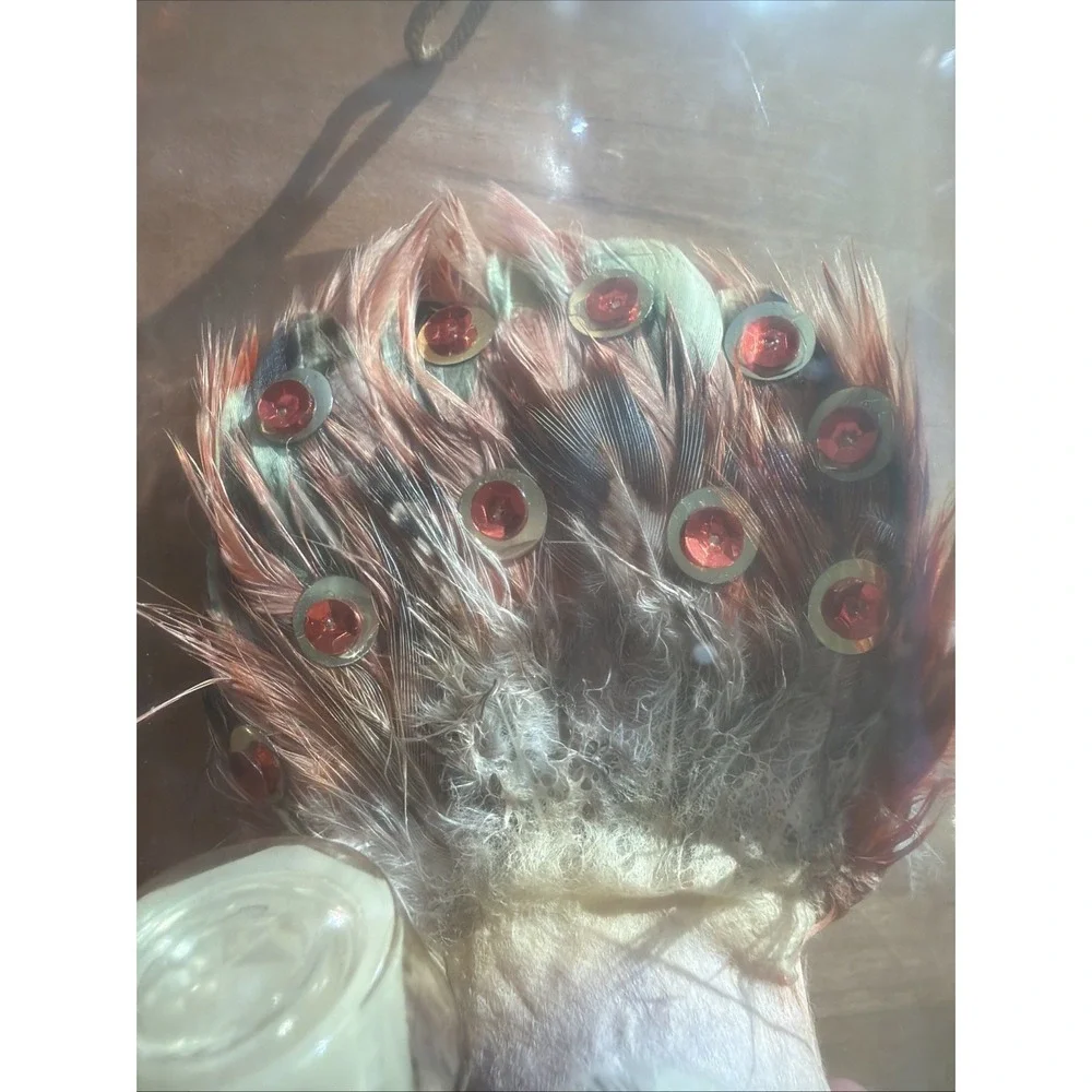 Vintage Max Factor PRIMITIF Peacock Promotional Display Under Dome – Mid-Century